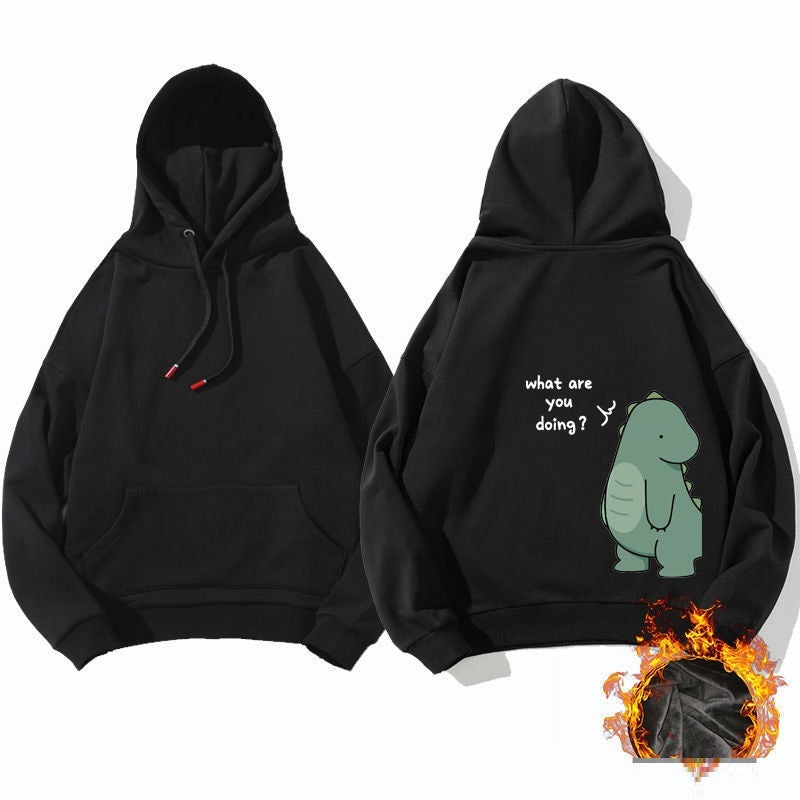 Winter Couple Dinosaur Printed Hoodie