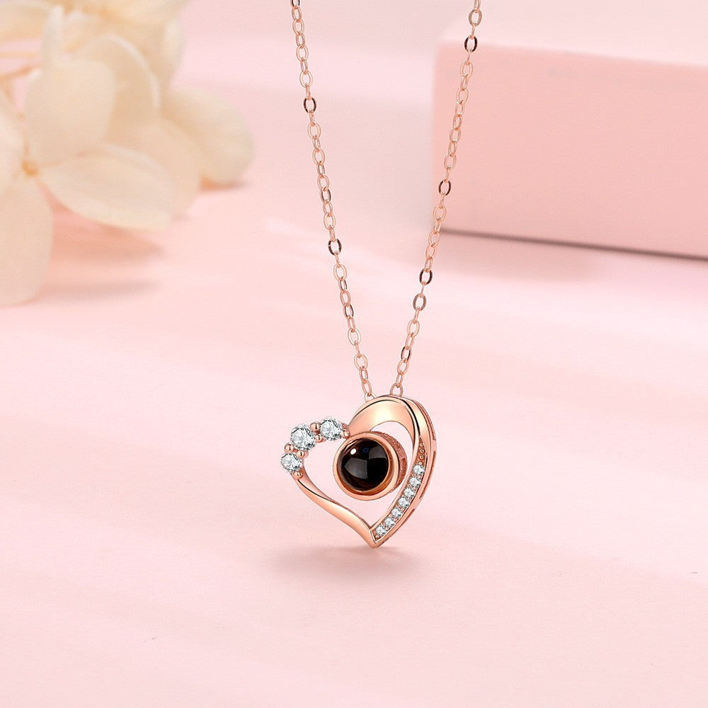 925 Silver Photo projection Necklace