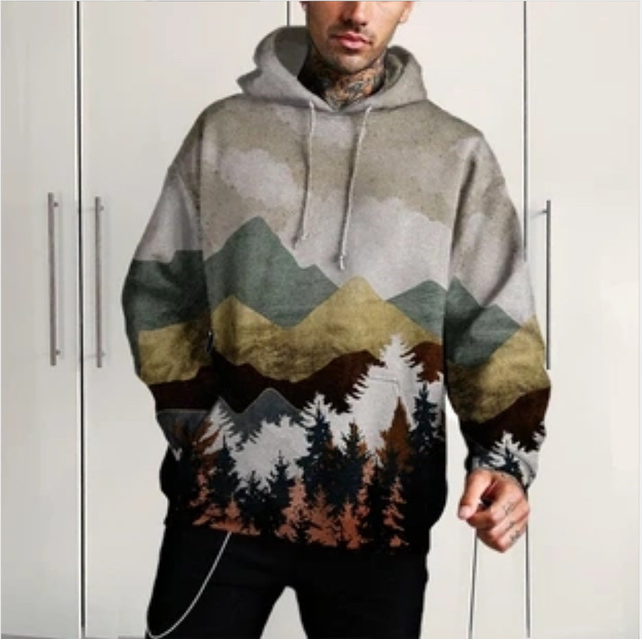 Woollen Printed Super Flexible & Casual Hoodie for Men