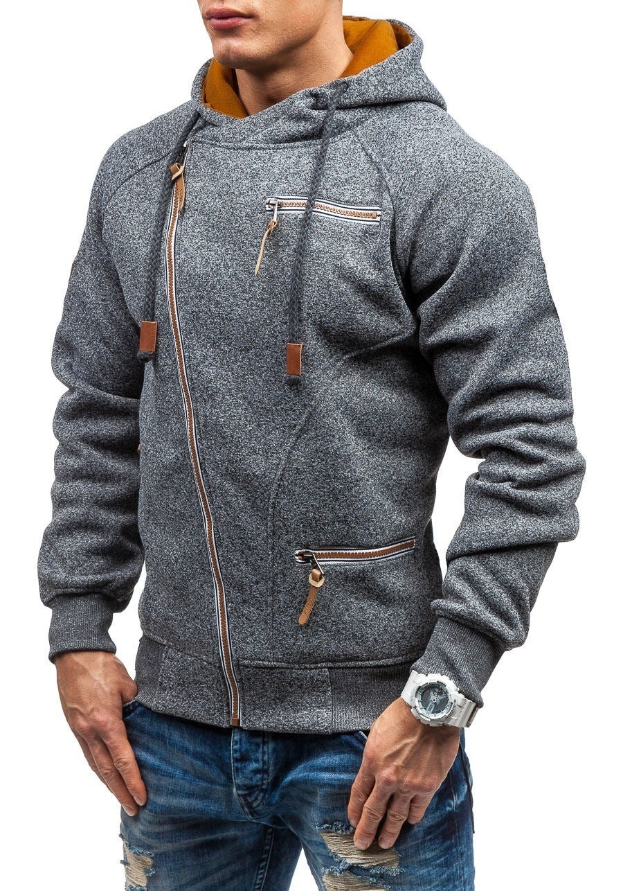 Casual diagonal zip sweatshirt/Jacket