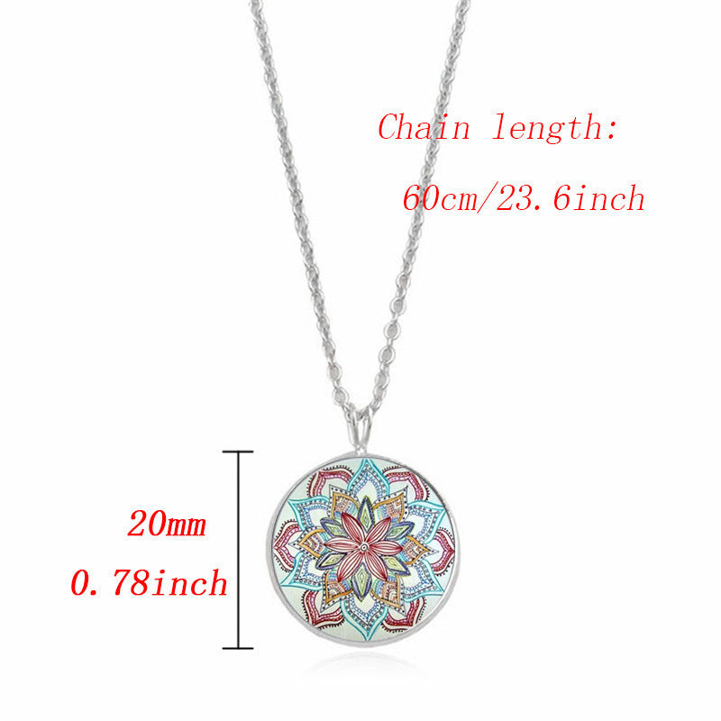 Mandala Flower Time Gemstone Necklace for special girl