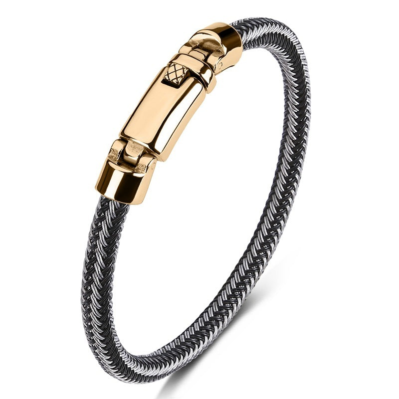 Hand-woven Leather Stainless Steel Classic Luxury Bracelet