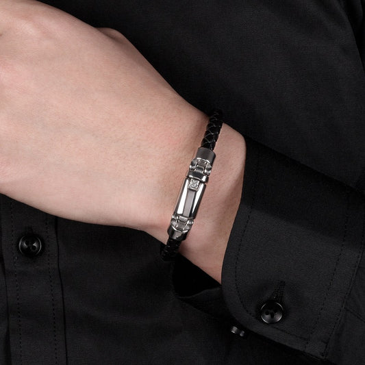 Hand-woven Leather Stainless Steel Classic Luxury Bracelet