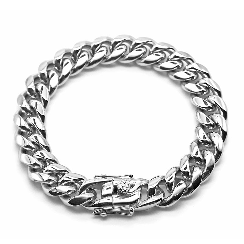 Cuban Trend Titanium Steel Gold Plated Zircon Bracelet