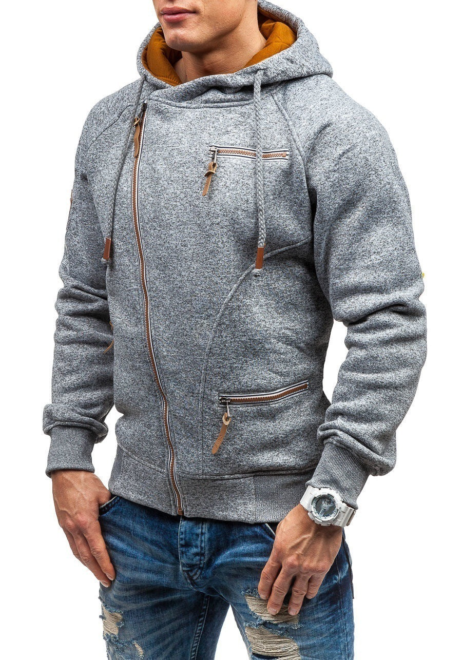 Casual diagonal zip sweatshirt/Jacket