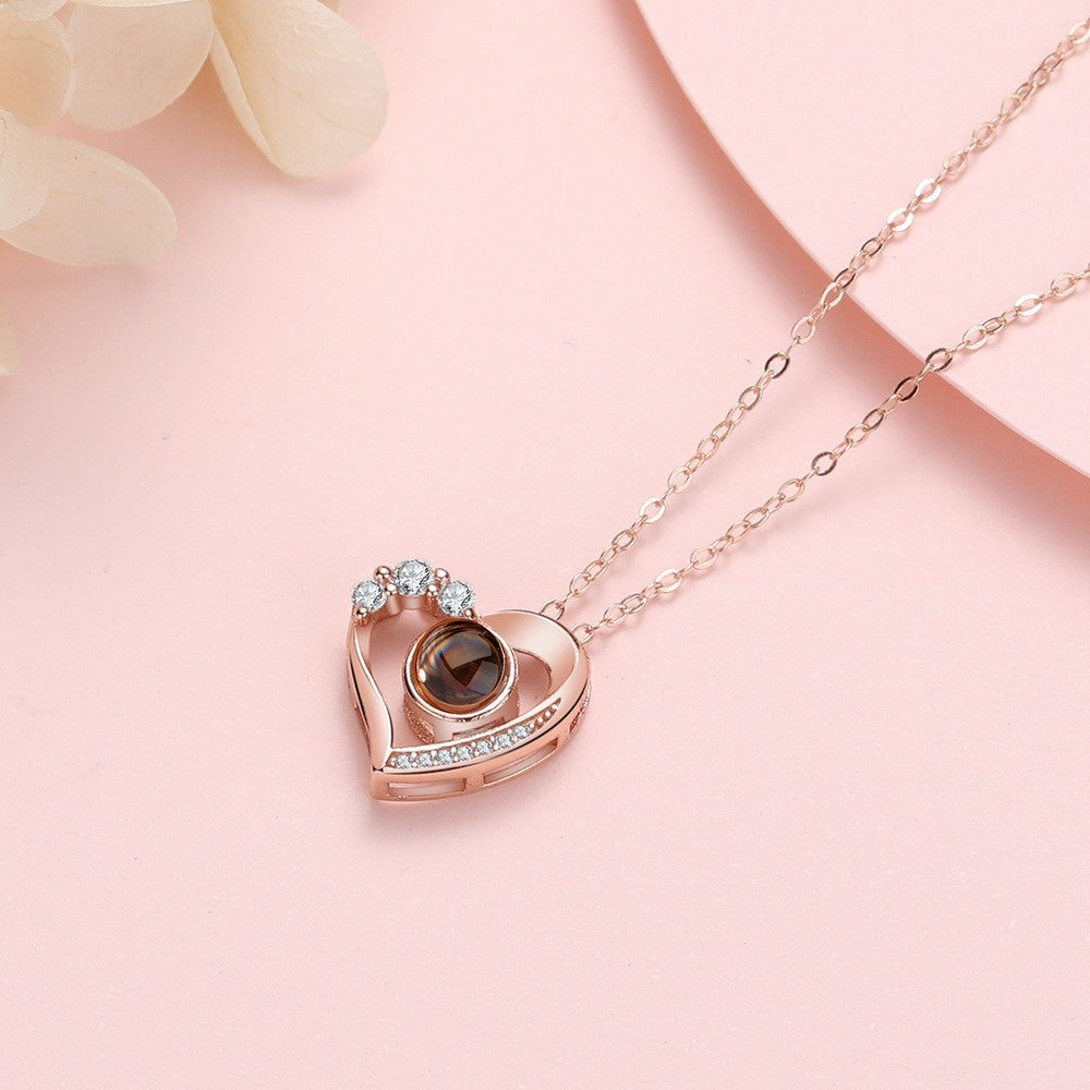 925 Silver Photo projection Necklace