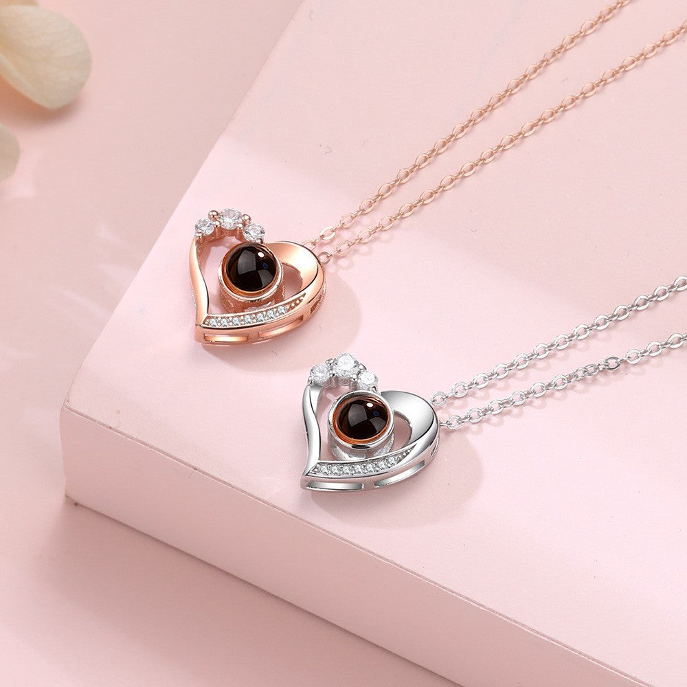 925 Silver Photo projection Necklace