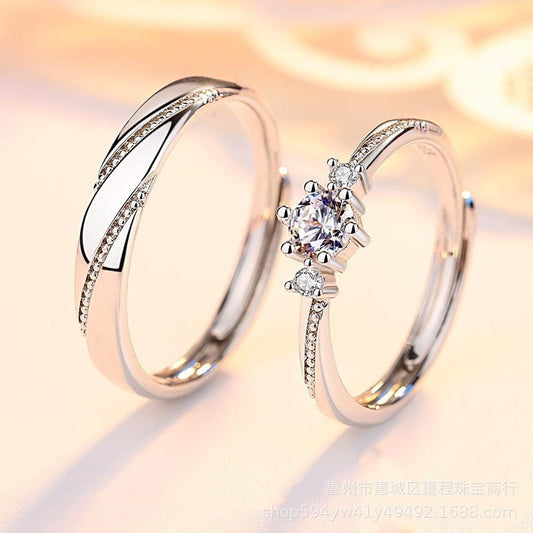 Sterling Rose Silver Couple Rings