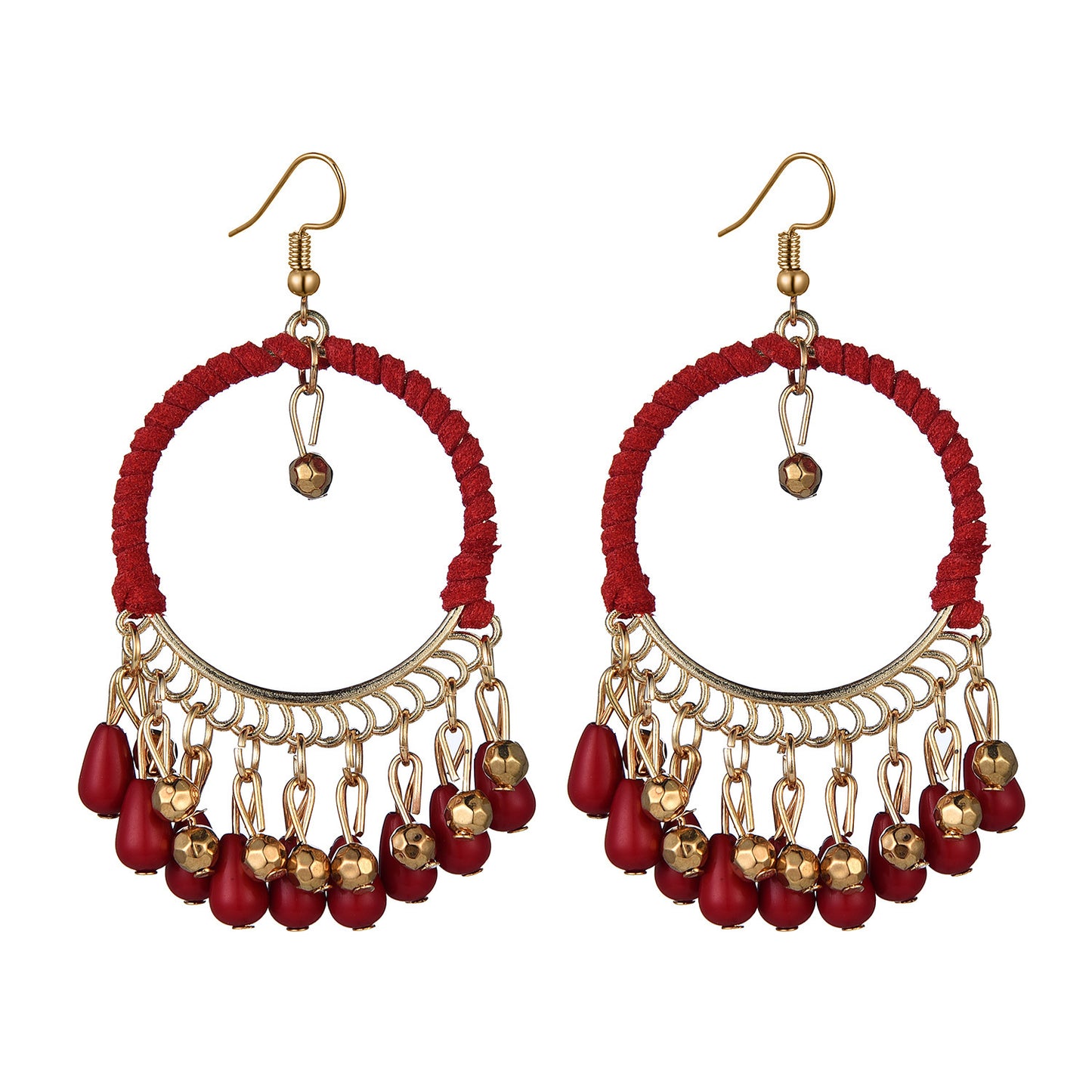 European And American National Style Temperament Hand-woven Earrings