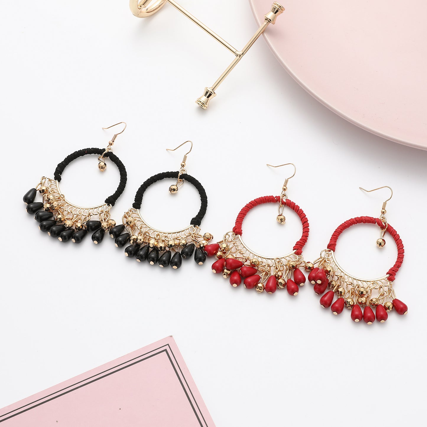 European And American National Style Temperament Hand-woven Earrings