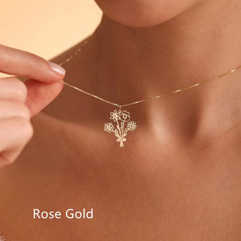 Customized Flower Combination Necklace